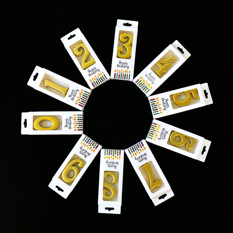 创意金色数字蜡烛生日蛋糕装饰