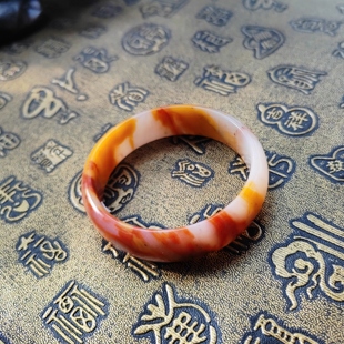 有证书55圈福禄寿三色玉镯A货纯天然玉石官方正品黄龙玉手镯15*7