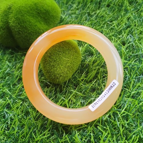 招财聚运有证书半山半水粉山筋玉镯58圈天然玉石正品黄龙玉手镯