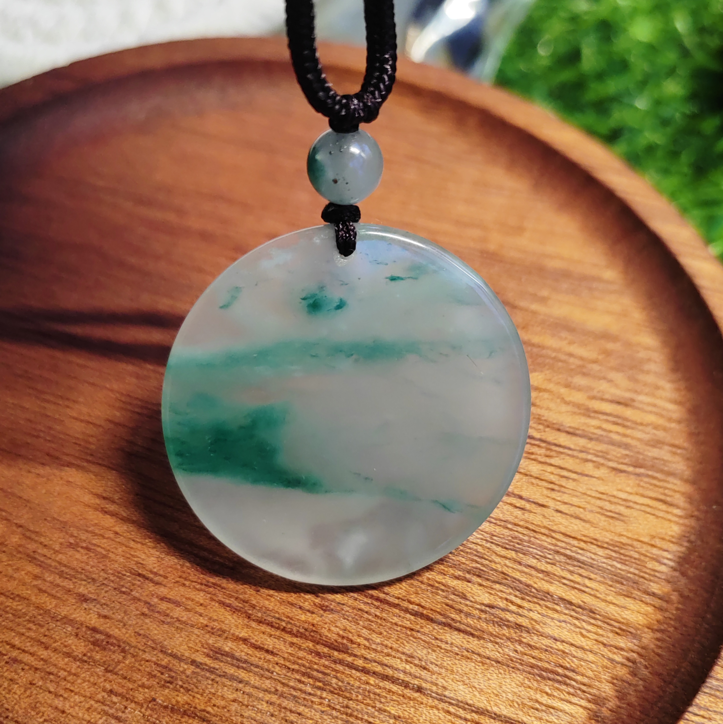 保平安无事牌天然玉石正品非洲翠平安无事牌挂件毛衣链36*4mm