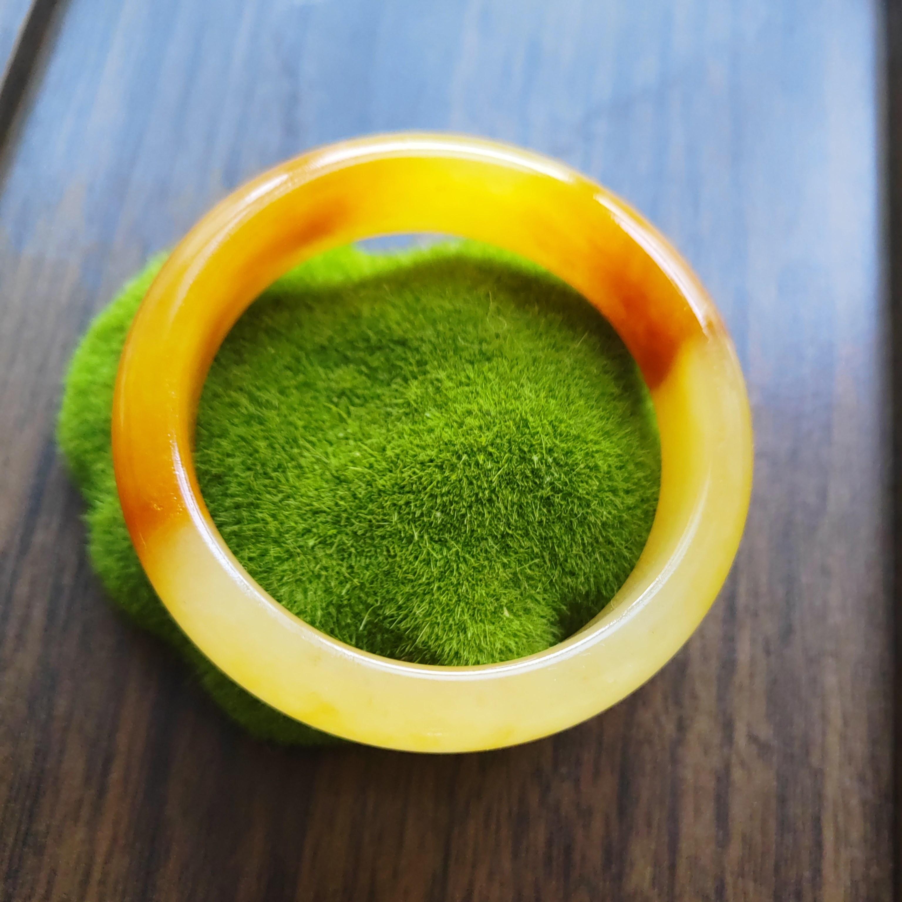 实拍60圈一物一拍天然原矿玉石手镯3号黄龙玉手镯喜笑颜开16*9