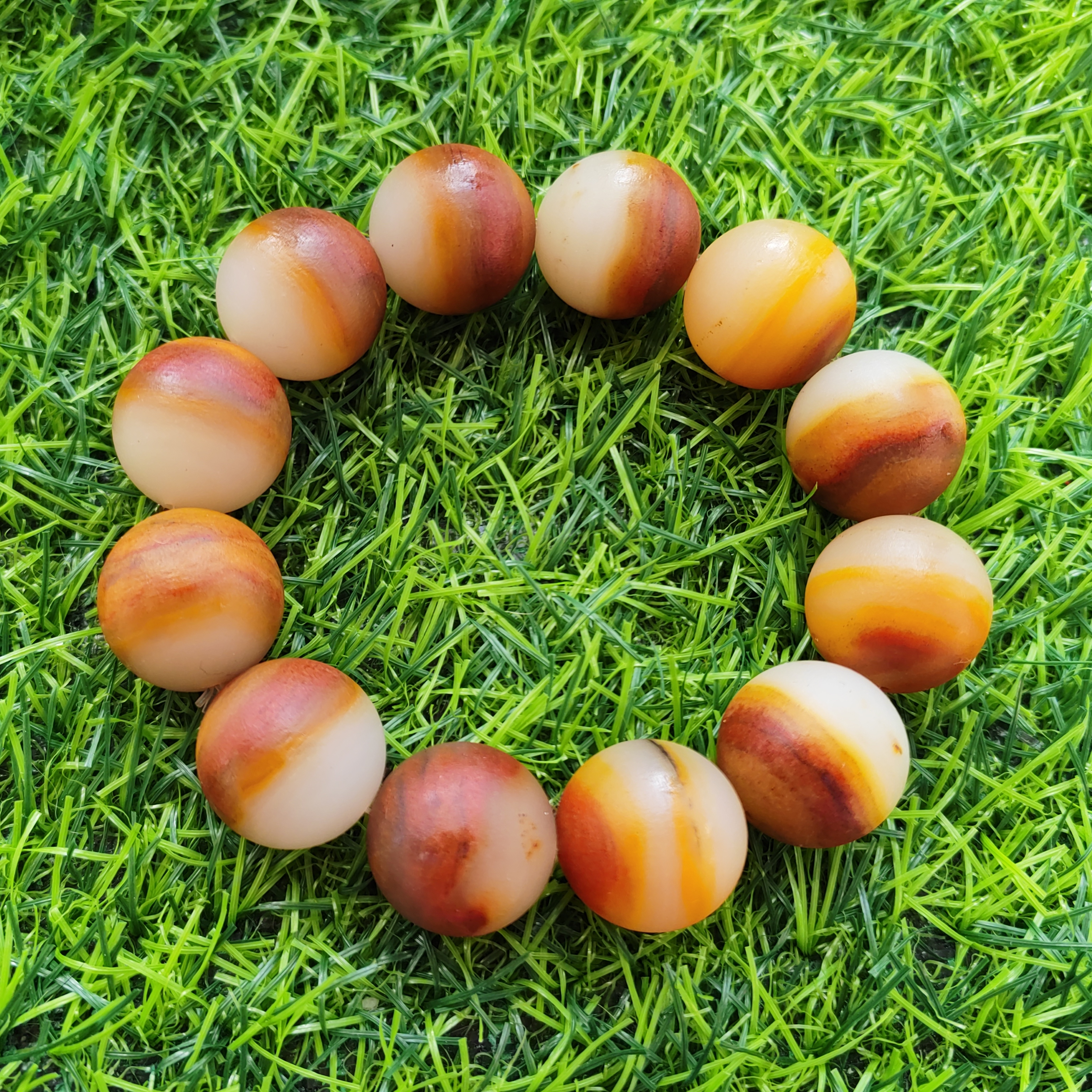 卡20聚宝盆半山半水原汁原味纯天然玉石手钏正品黄龙玉手串手链