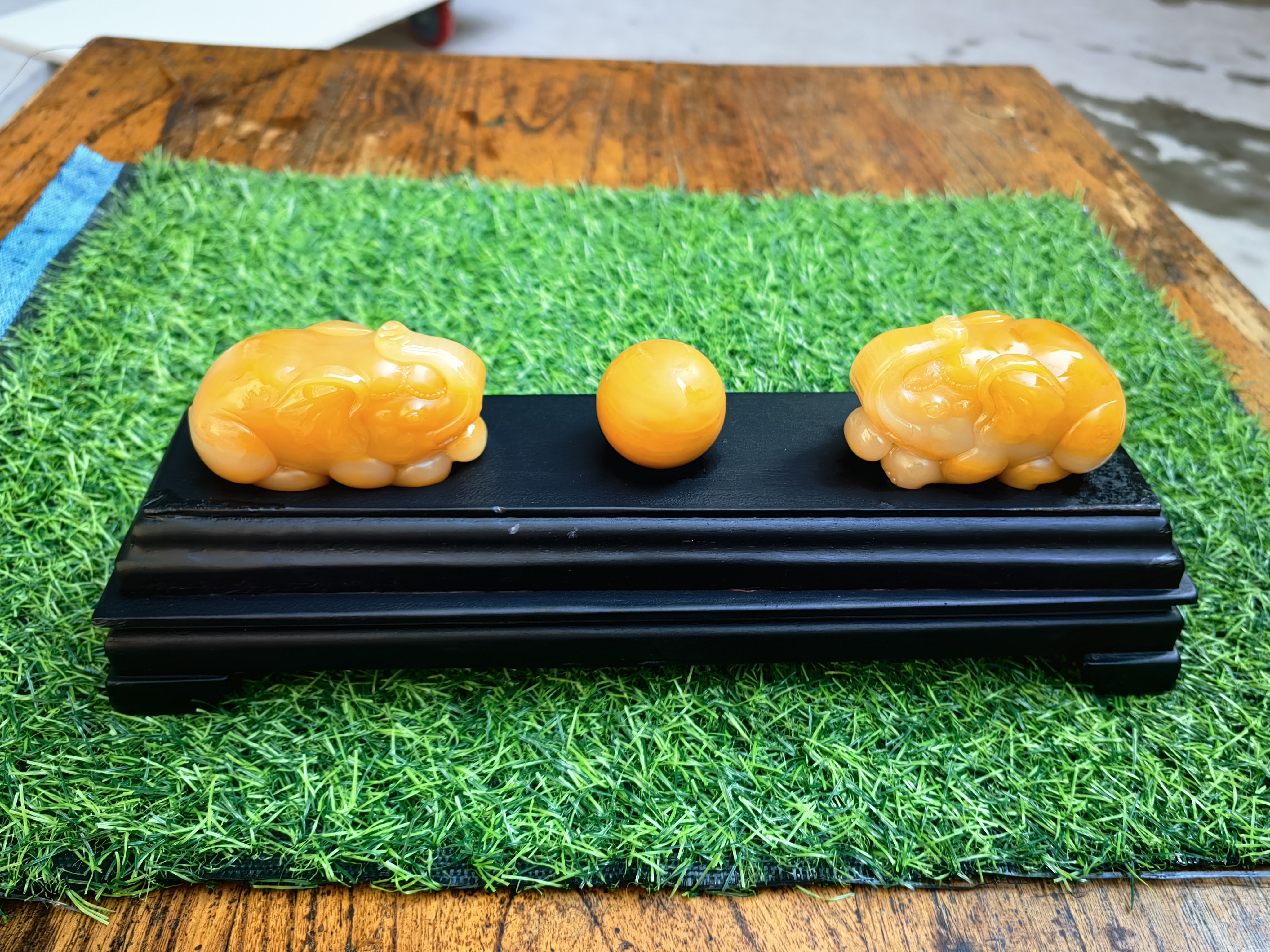 有证书孤品吉祥如意招财进宝摆件A货纯天然玉石官方正品黄龙玉