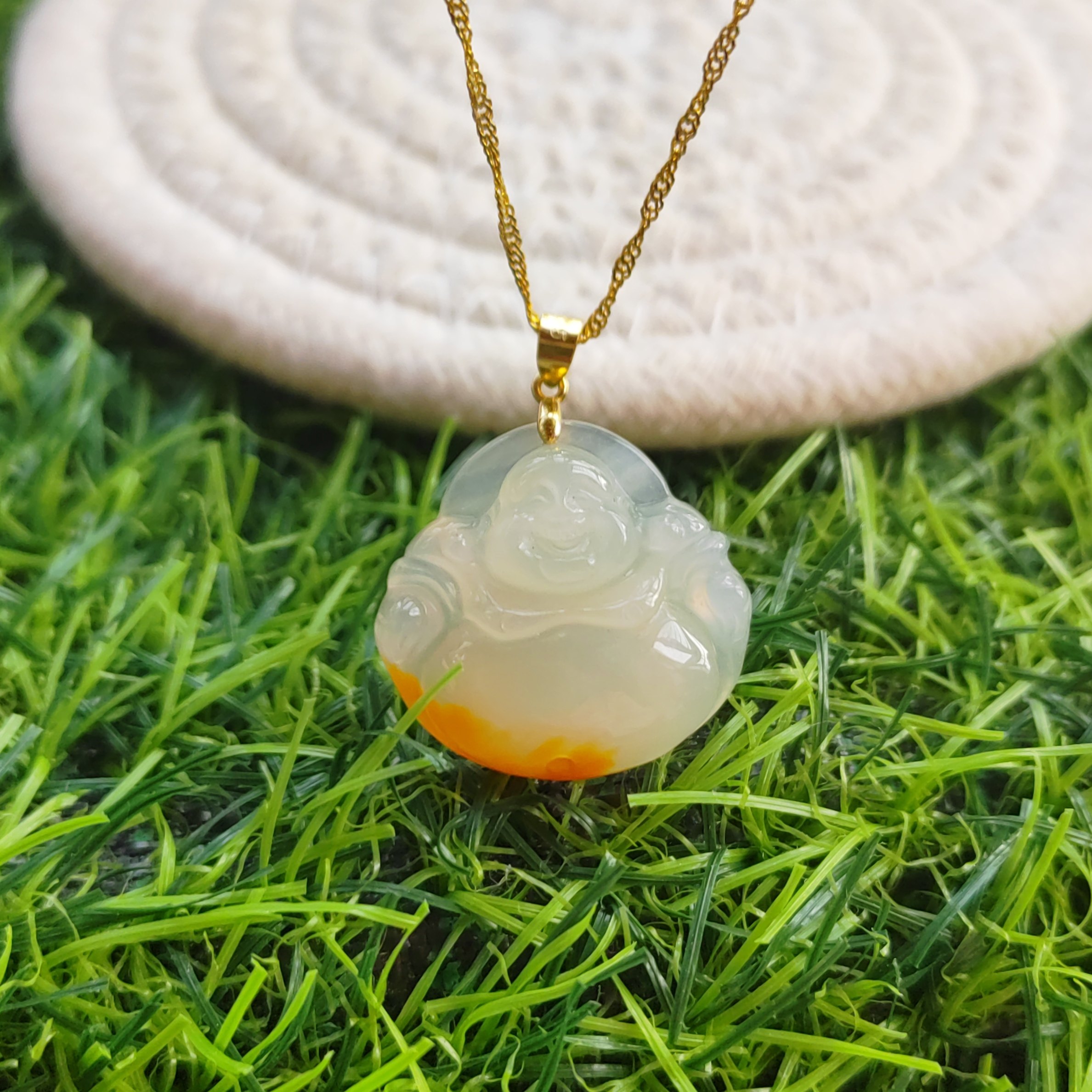 有证书肚里藏金玉佛公大肚佛纯天然玉石官方正品黄龙玉佛23*24*7