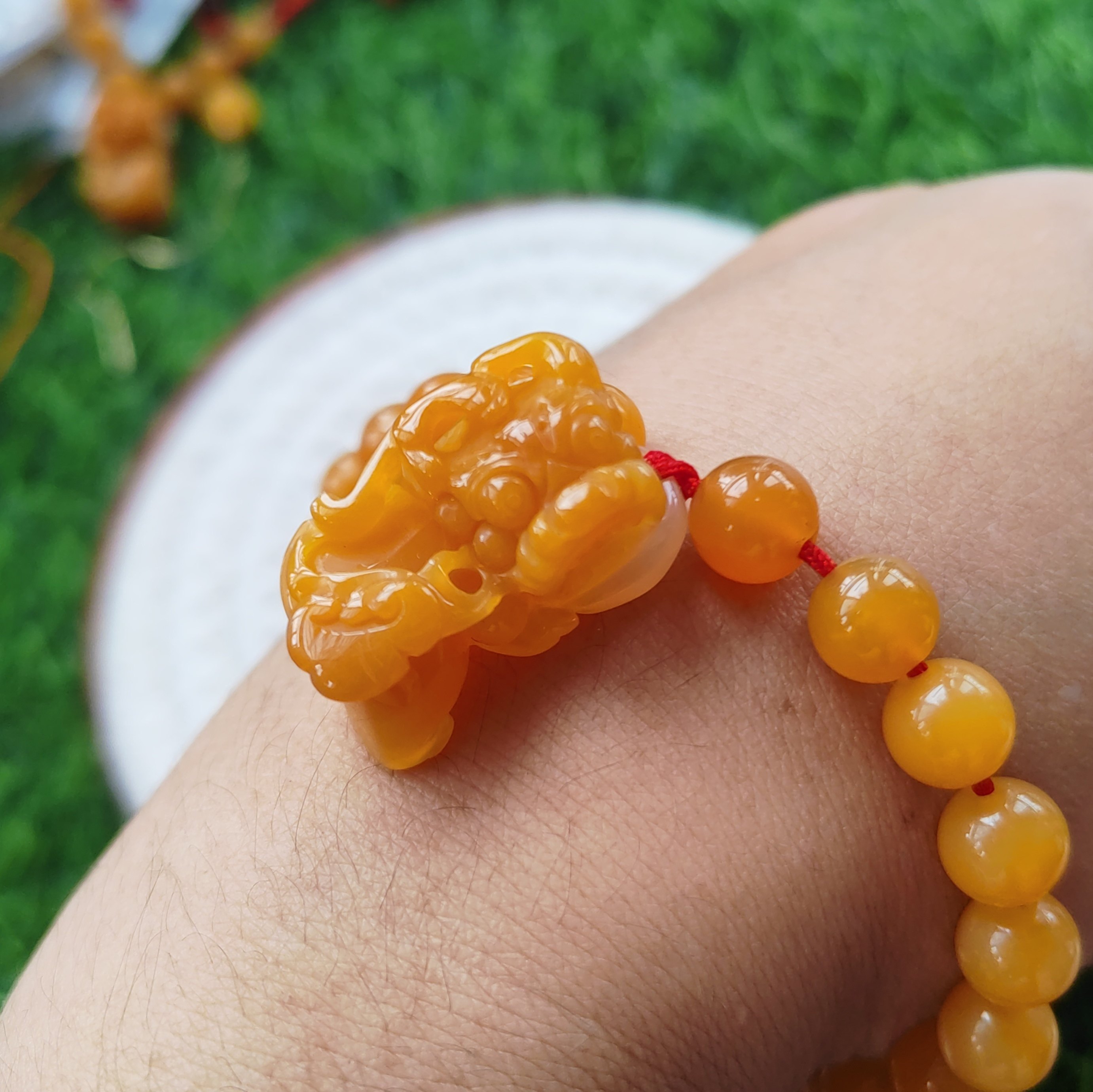 卡8招财鸡油黄貔貅手串纯天然玉石手钏官方正品黄龙玉貔貅手链