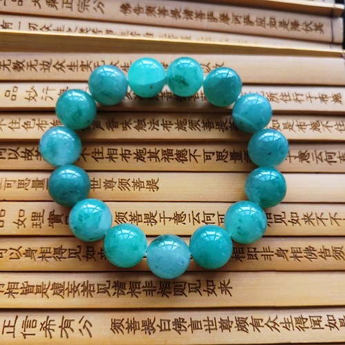 卡14微瑕正品玉石手串天然原矿正品非洲翠圆珠手串手链