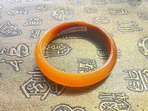 原矿正品a货黄龙玉手镯52圈玉石手镯冰黄草花半山半水玉镯0526