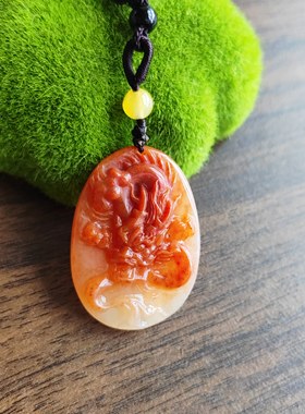 小巧精致玉龙牌生肖龙牌14号天然原矿正品黄龙玉龙牌挂件45*32*9
