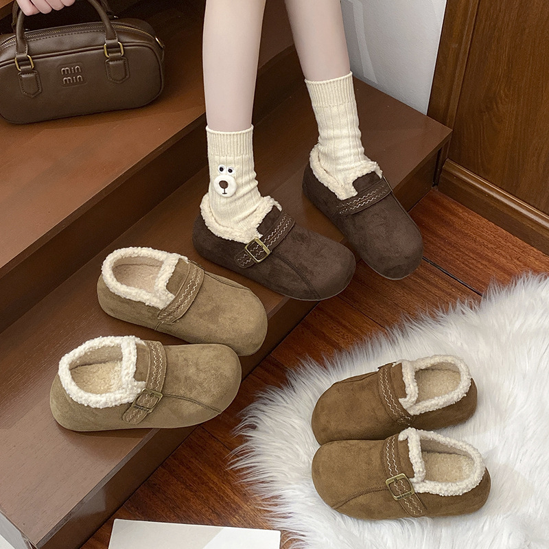 内增高勃肯鞋女2025年秋季新款软底懒人一脚蹬绝美厚底博肯鞋棉鞋