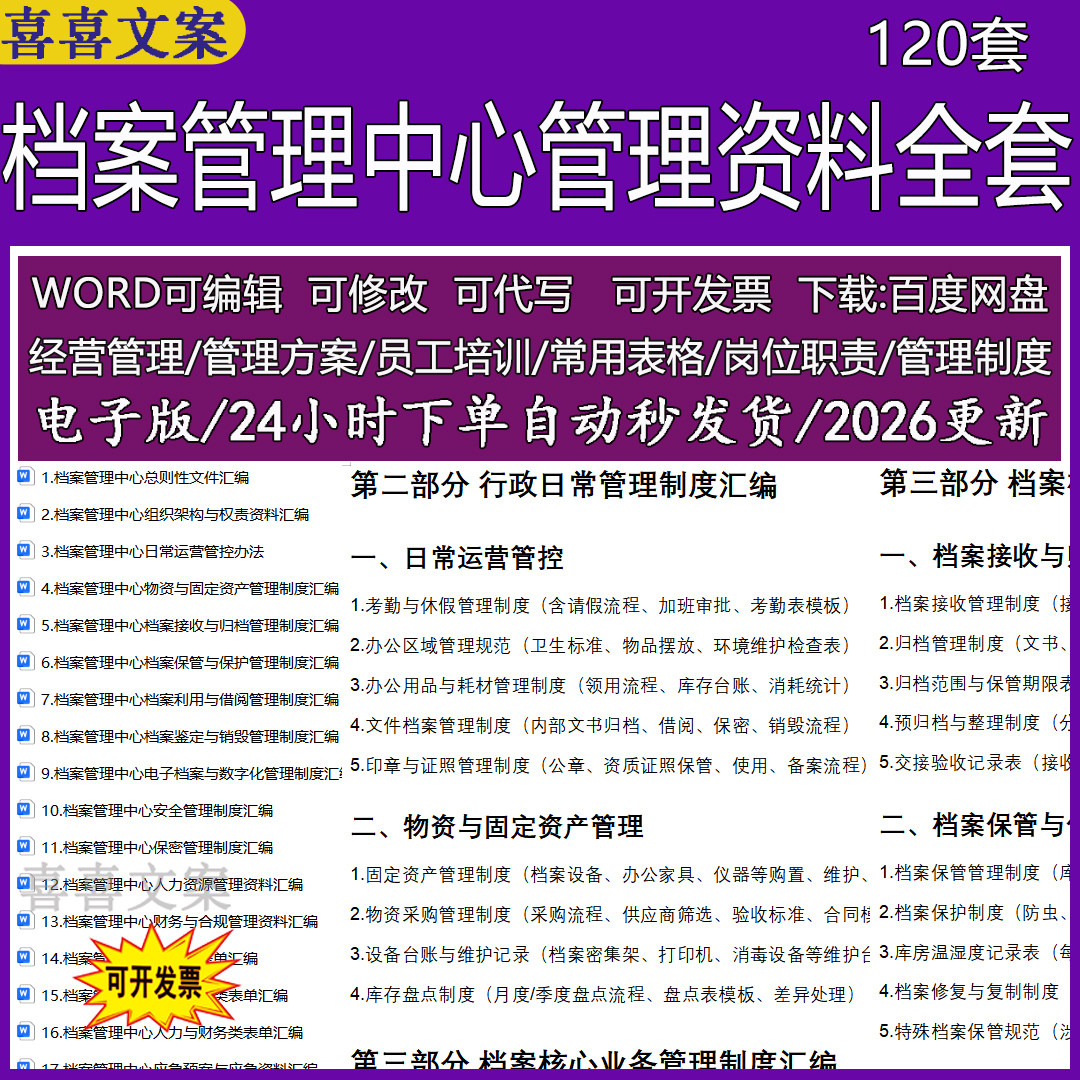 档案管理中心管理资料全套物资与固定资产消防安全与保密管理制度