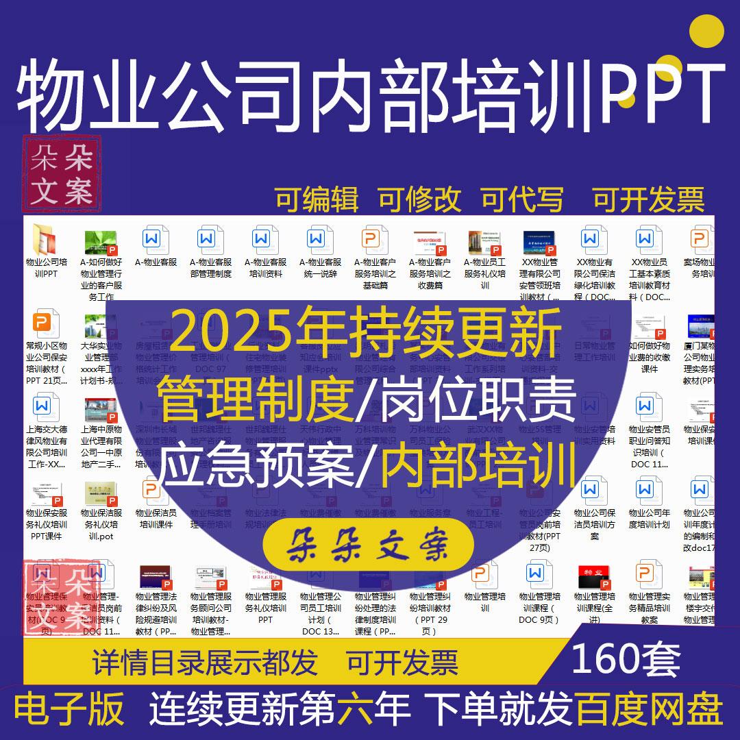 物业公司内部培训ppt保洁绿化培训教程及工业园物业管理客服培训
