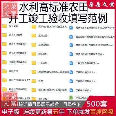 高标准基本农田建设项目施工组织设计专项方案及开工竣工资料全套