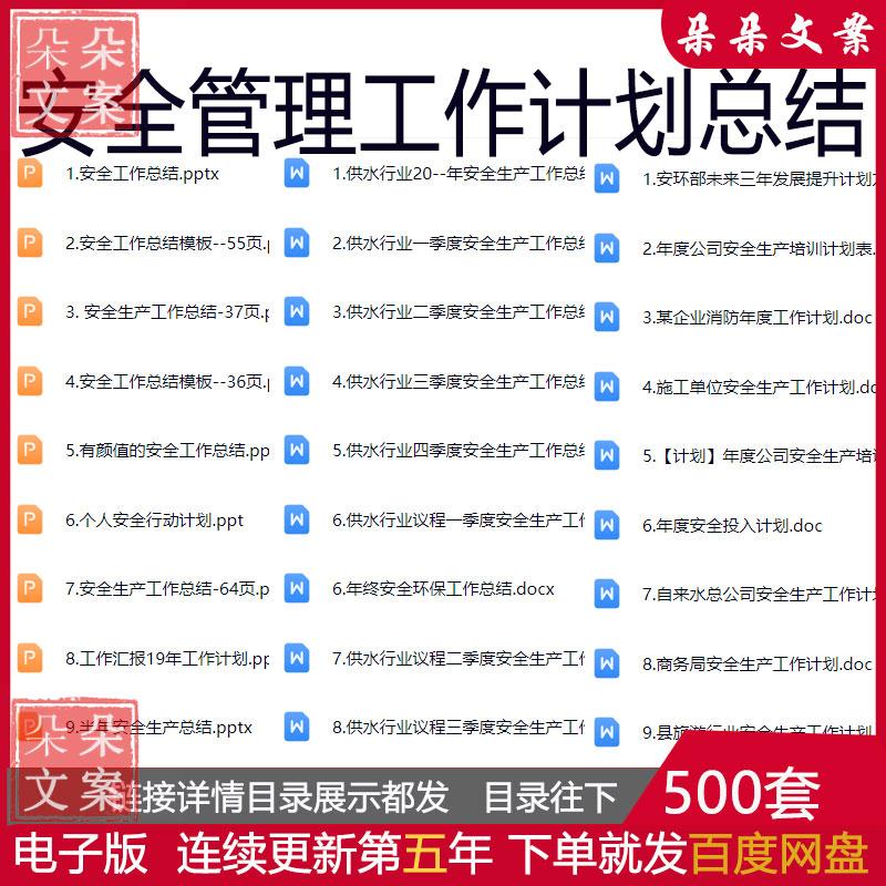 企业安环部各岗位职责及人员配置及分工表安全管理工作计划总结