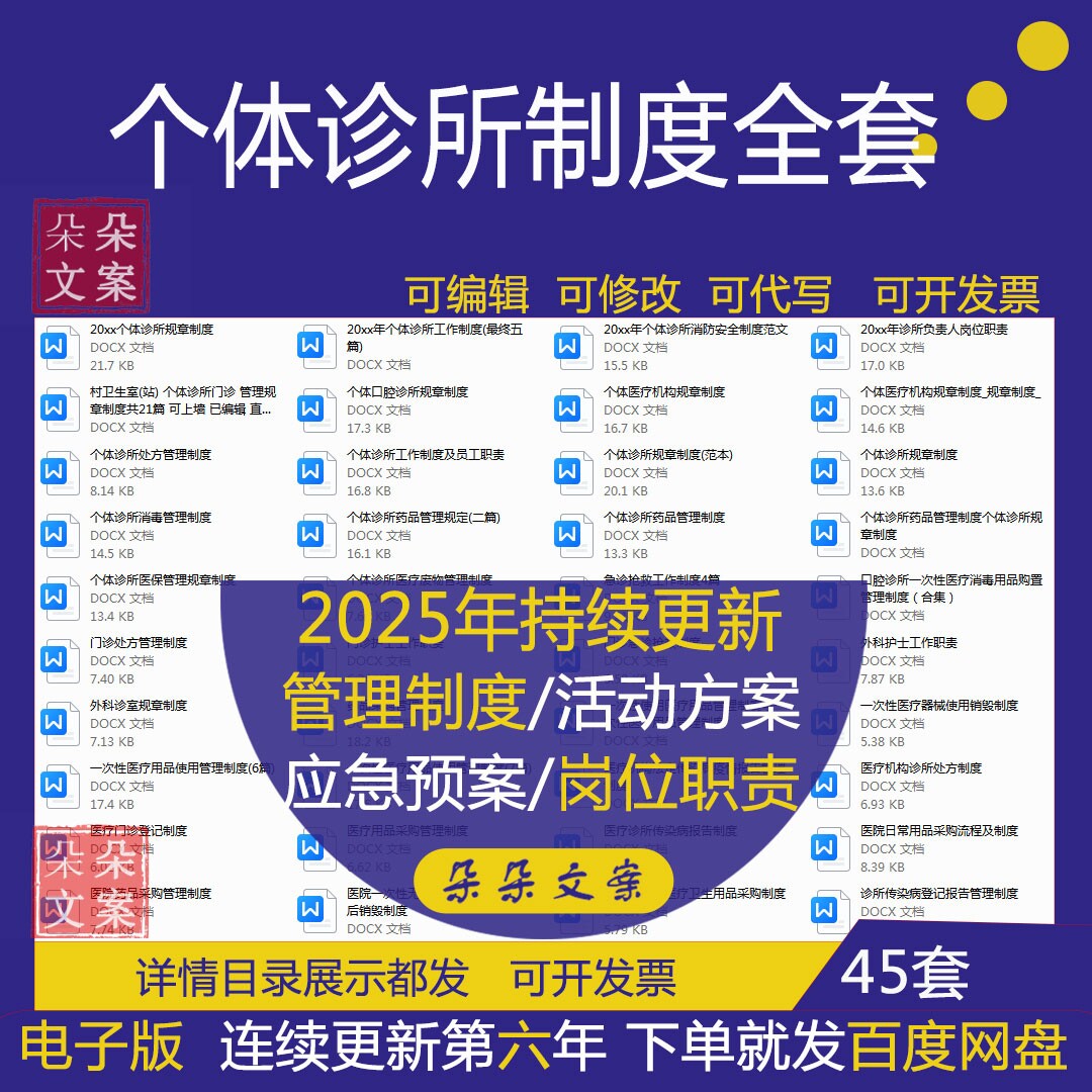 个体诊所药品消毒医疗废物一次性使用医疗用品工作制度及员工职责