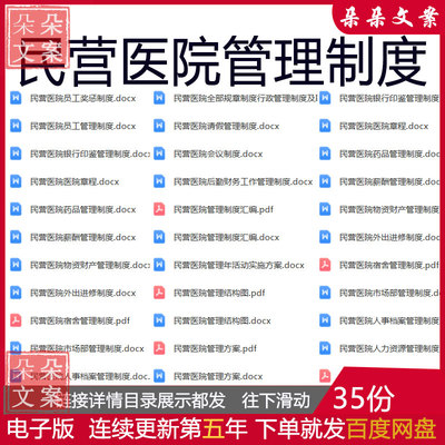 民营医院后勤人事档案财务固定资产管理制度员工薪酬奖惩保密制度
