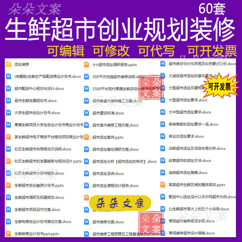 生鲜连锁超市选址装修项目运作方案生鲜农产品配送创业商业计划书