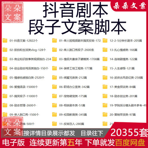 短视频剧本文案脚本抖音拍段子剧本大全快手三农短剧情侣搞笑职场