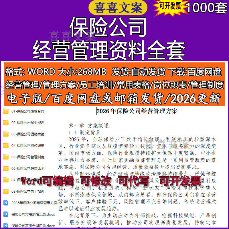 保险公司经营管理全套管理制度岗位职责销售话术薪酬绩效考核资料