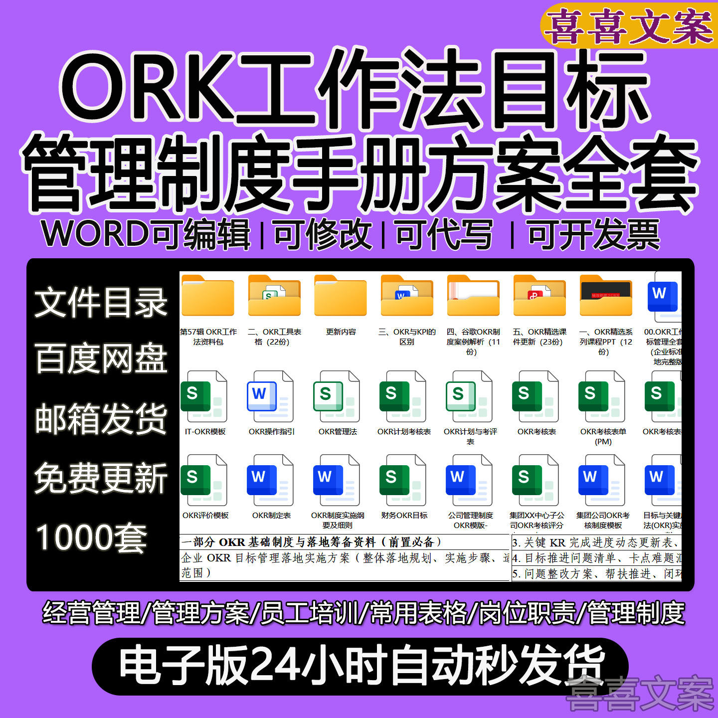 企业公司人事人力资源KPI绩效考核OKR方案ORK工作法目标管理全套