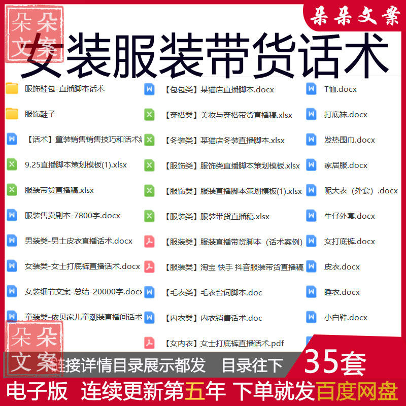 女装服装带货话术服装售卖剧本服装带货直播稿服饰类直播脚本策划