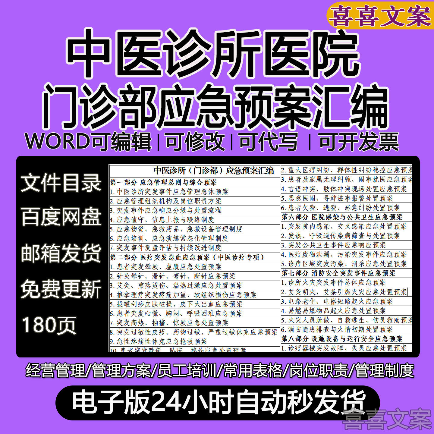中医诊所门诊部医疗突发急症应急预案管理组织机构及岗位职责方案