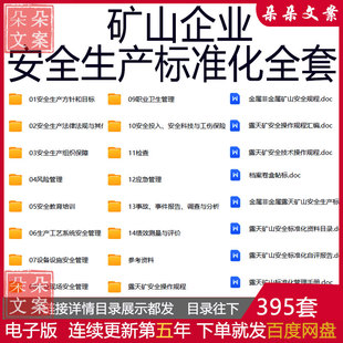 矿山企业安全生产标准化全套管理制度应急预案及消防档案台账资料