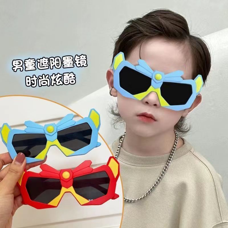 炫酷机甲卡通儿童墨镜男童防紫外线遮阳眼镜男孩宝宝防晒太阳镜