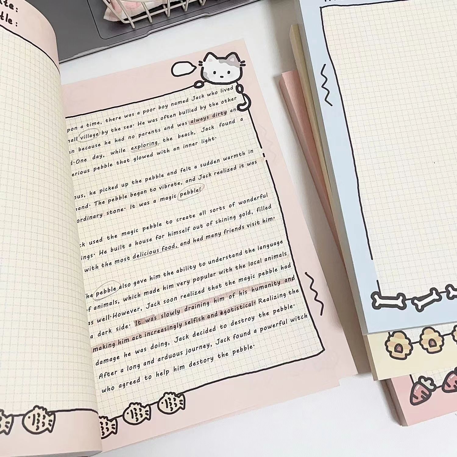 B5拍纸本ins高颜值学生记事卡通草稿本动物图案设计