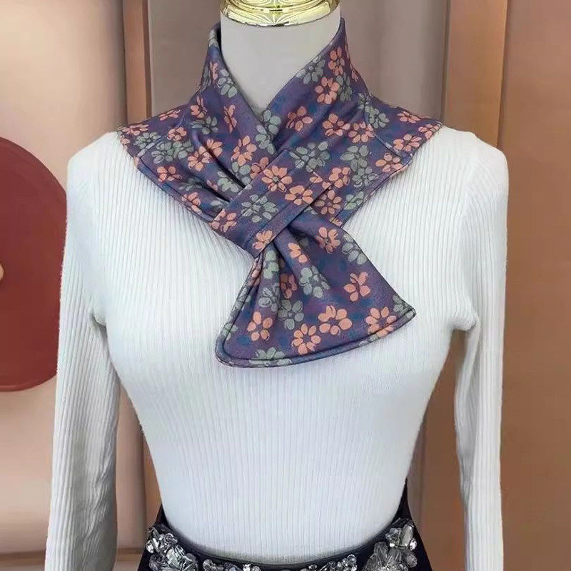 德绒带兜护颈围脖护颈长巾丝巾