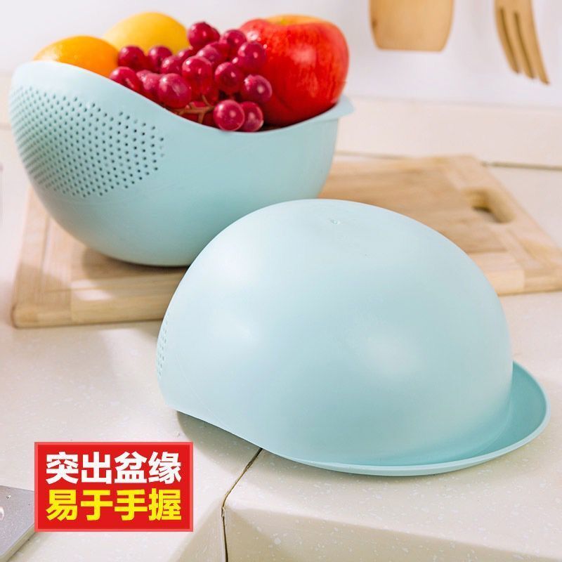 淘米神器塑料沥水篮洗菜盆免手洗加厚细孔厨房用具实用筛选工具