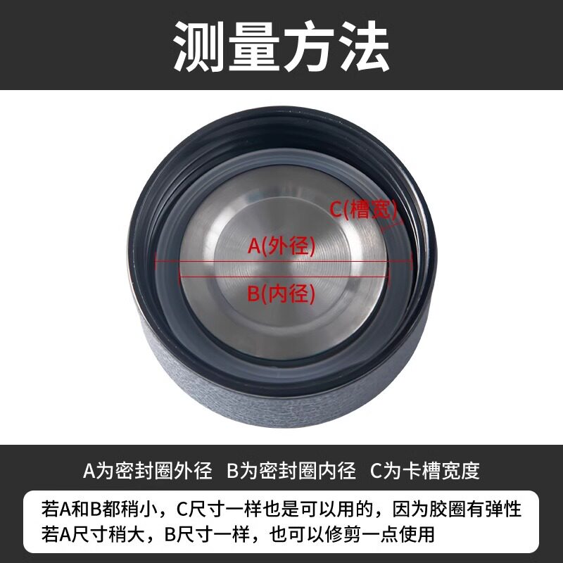 食品级保温杯密封圈硅胶垫防漏耐用替换配件安全水杯杯盖橡胶圈