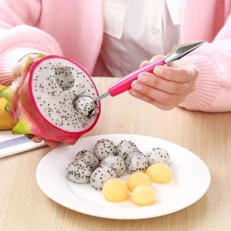 水果挖球器不锈钢水果球挖勺雕花刀挖果器火龙果西瓜挖球果勺双头