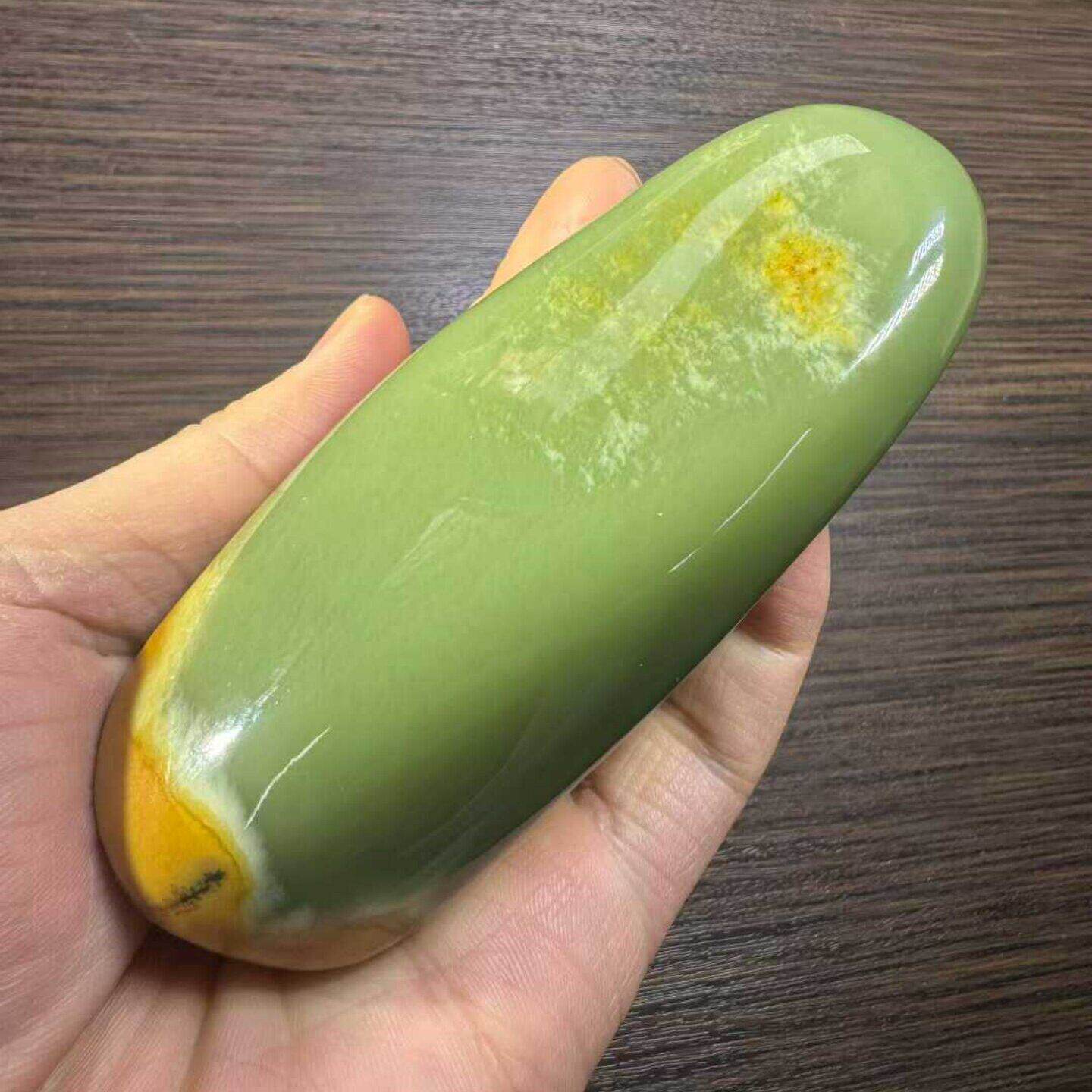 定金工厂原石手把件黄绿带皮析木河磨玉籽料椴树林和田玉定制
