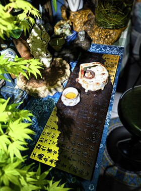 【思思严选】女王乌木雕刻兰亭集序国风简约干泡茶盘茶台高级复古