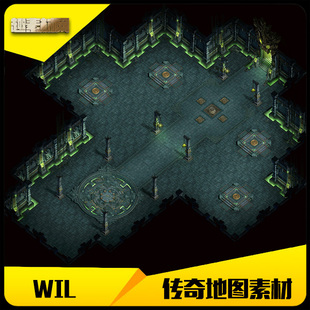 传奇地图素材高清地砖幽冥领地完整封边 DT366