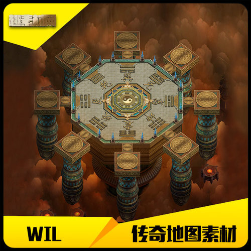 传奇地图素材高清地砖新人等待新大陆小图八卦之地-DT364