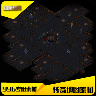 传奇手游地图素材996专用地砖地下秘境完整封边 DT249