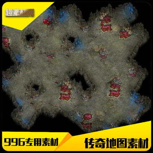 传奇手游地图素材996专用地砖血腥洞穴完整封边-DT309