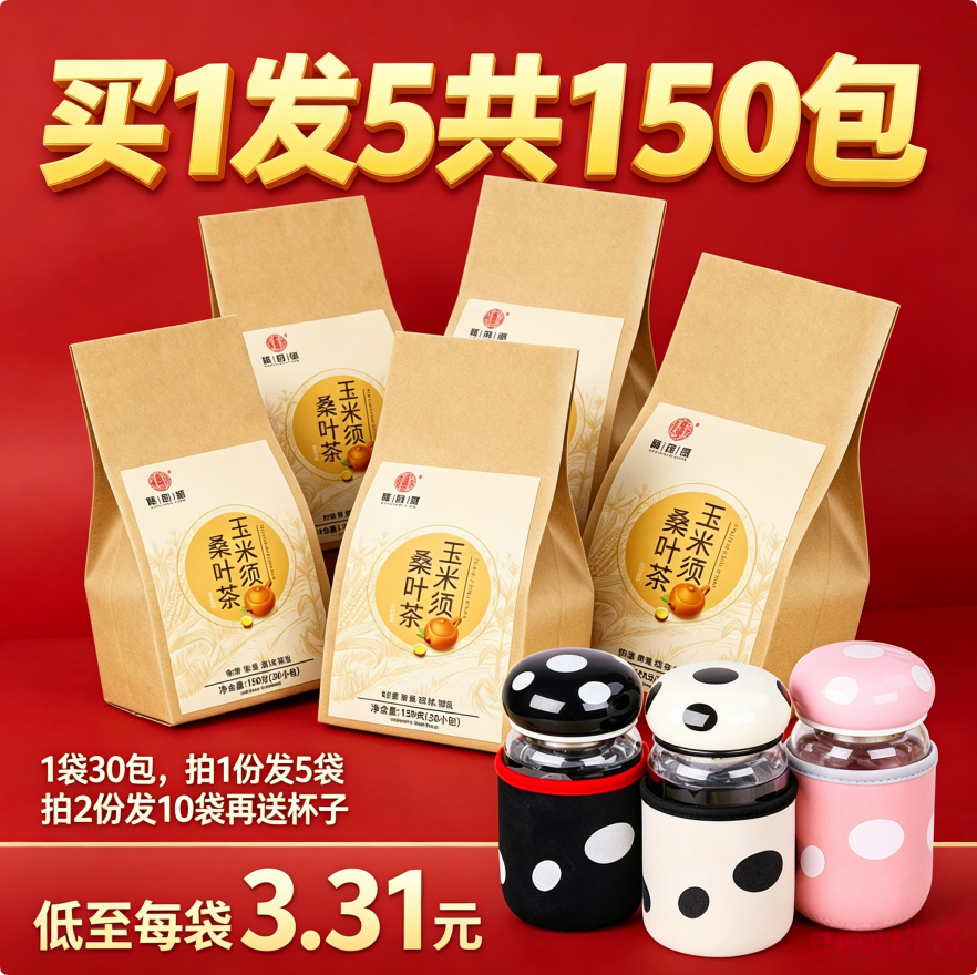 玉米须桑叶降茶血脂血糖血压三高