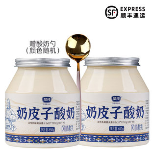 2桶 奶皮子酸奶650g 不含添加剂 更香 2罐 内蒙古生牛乳发酵乳