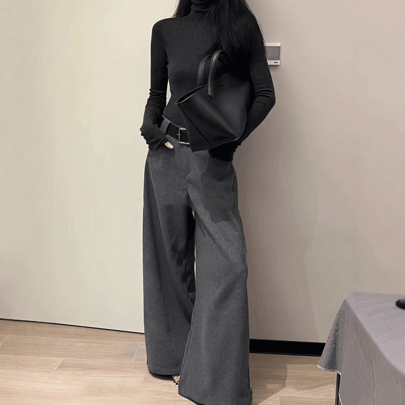 高级感灰色裤子宽松休闲裤女冬季高腰阔腿裤宽松拖地裤垂感直筒裤,女装/女士精品,休闲裤,淘宝优惠券,粉丝福利购,淘宝优惠卷