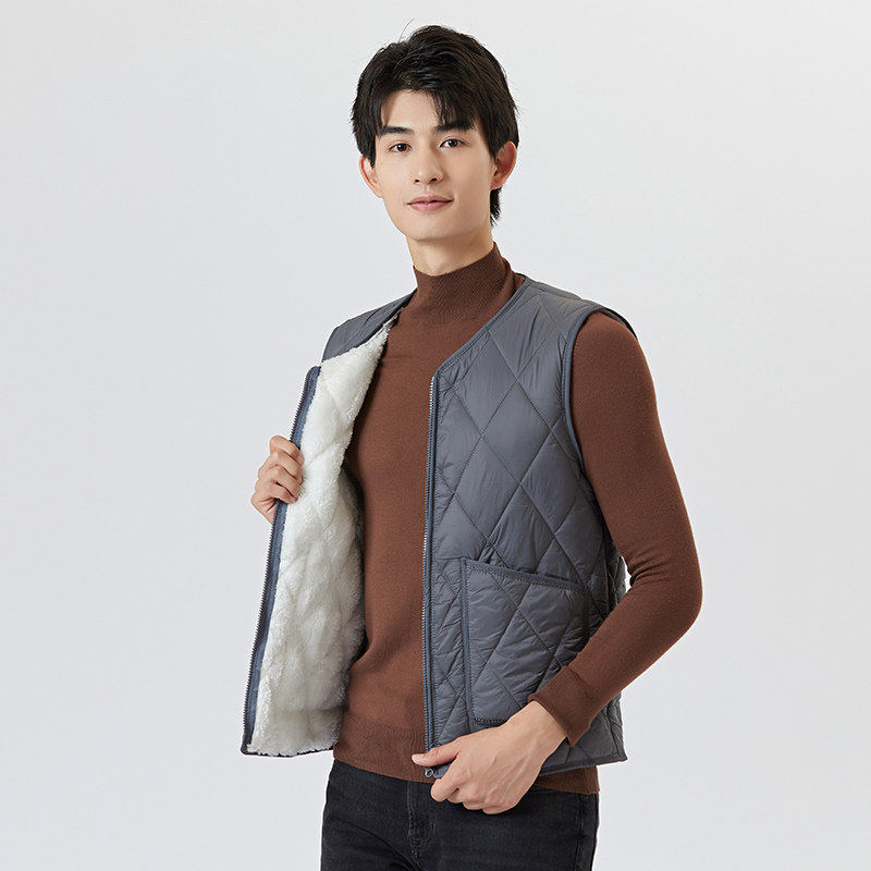 秋冬季羽绒棉马甲男内胆轻薄保暖背心加绒加厚中老年羊羔绒外套,男装,常规马甲,淘宝优惠券,粉丝福利购,淘宝优惠卷
