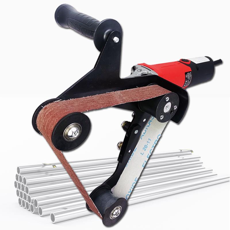 不锈钢圆管拉丝机抛光机打磨砂带机 100型角磨机变砂带机改装配件