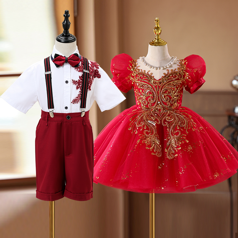 儿童合唱演出服表演服主持礼服