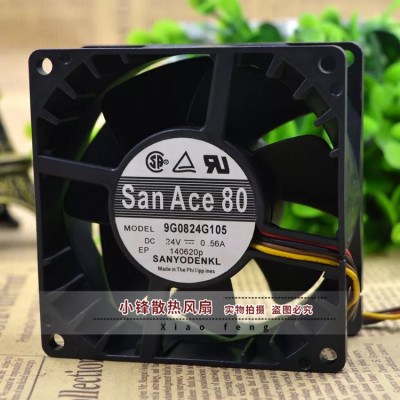 原装日本三洋 8038 9G0824G105 24V 0.56A 8cm 变频器 散热风扇