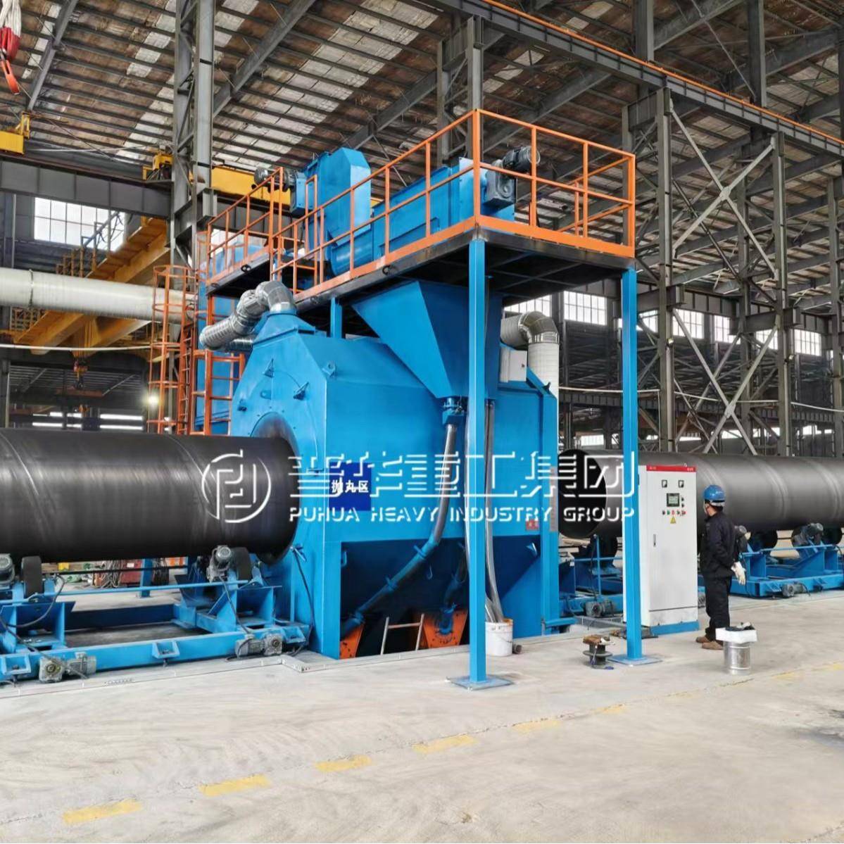 QG钢管管道抛丸清理机圆管外壁除锈脏污除漆表面强化抛丸除锈