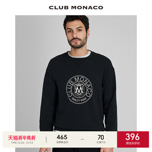 休闲落肩圆领情侣卫衣 Crest字母美式 CLUB MONACO男装