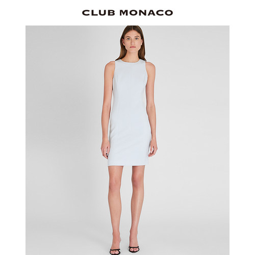 CLUB MONACO女装立体剪裁优雅法式气质无袖连衣裙
