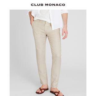 HCLUB 新品 透气亚麻商务绅士休闲裤 MONACO男装