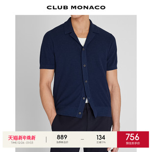 针织开衫 早秋舒适慵懒感商务休闲翻领短袖 MONACO男士 CLUB